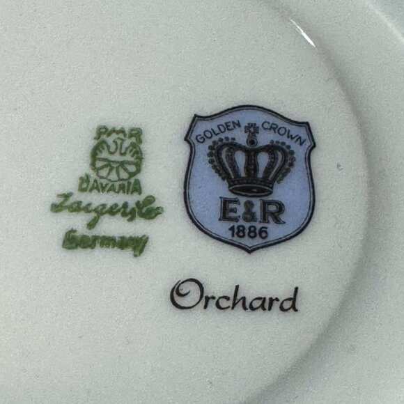 Vintage E&R 1886 Golden Crown Bavaria Orchard Tea Cup & Saucer Set - Picture 4 of 6